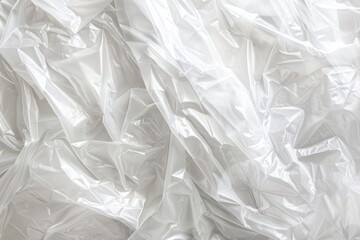 Obraz premium Wrinkled plastic wrap texture on a white background