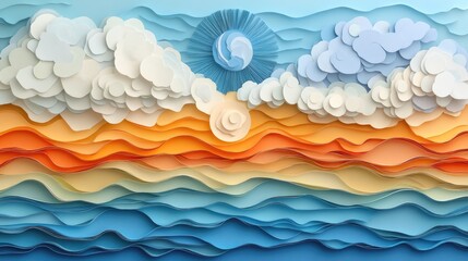 Exploring the Atmosphere: Educational Paper Art Depicting Layers of Earth's Atmosphere, Generate Ai