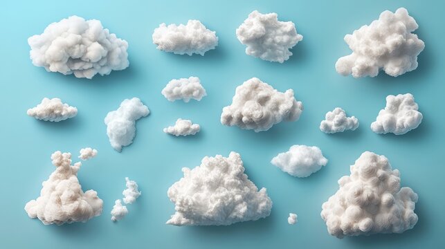 Exploring Cloud Types Through Paper Cutouts: Educational Meteorology Illustration, Generate Ai