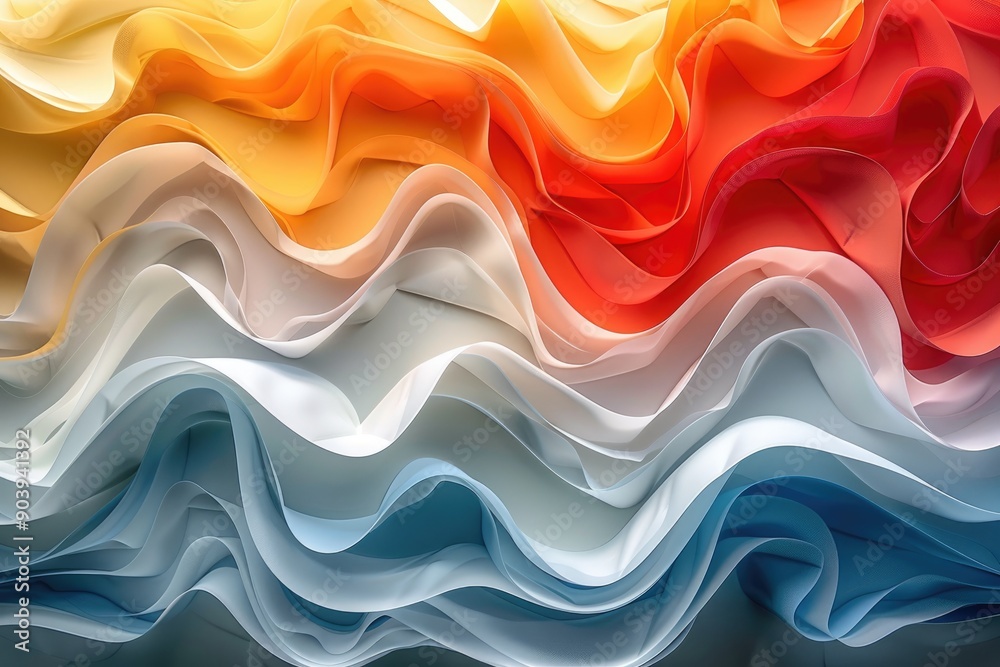 Poster abstract background forming colorful wavy shapes
