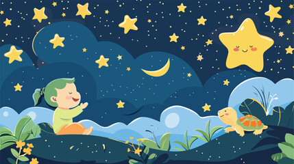 Colorful Twinkle Twinkle Little Star Concept Banner