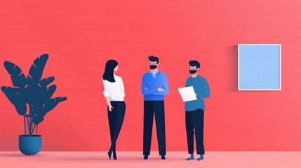 depicting a diverse team of SEO professionals collaborating and strategizing together in a modern office environment  The image showcases the teamwork communication