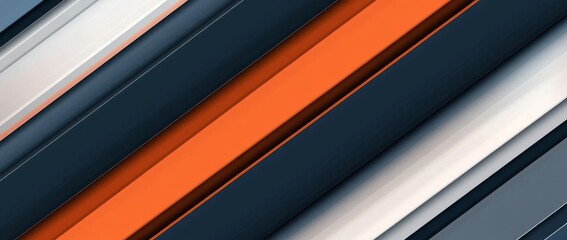 Fototapeta premium Modern minimalist design. Bold simplicity concept. Orange and dark shades of diagonal lines with dynamic abstract pattern. A modern minimalist design that is simple yet bold.