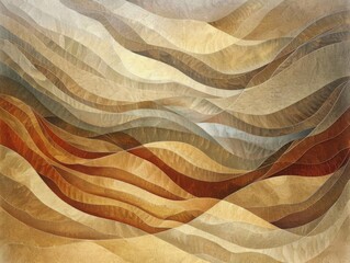 Abstract wood grain pattern in warm colors with flowing lines and layers.