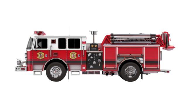 Fire Truck on transparent background