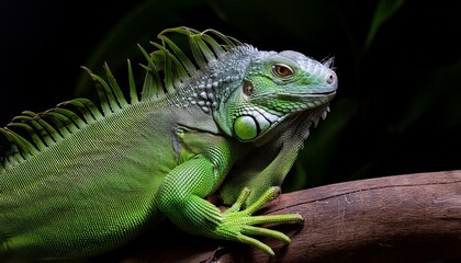 Obraz premium green iguana on a branch
