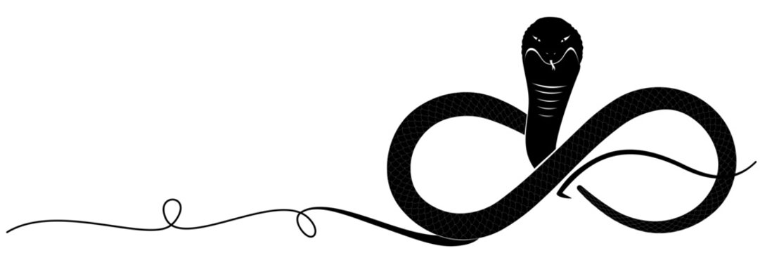 recommend clip art: line art cobra silhouette illustration  background for a snake day