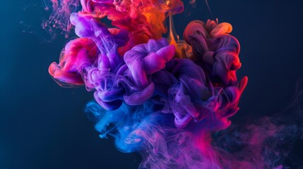 Fototapeta premium Abstract colorful ink swirling in water, vibrant and dynamic.