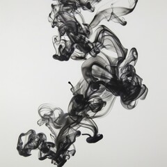 Dynamic abstract design with ink swirling in water, creating organic shapes