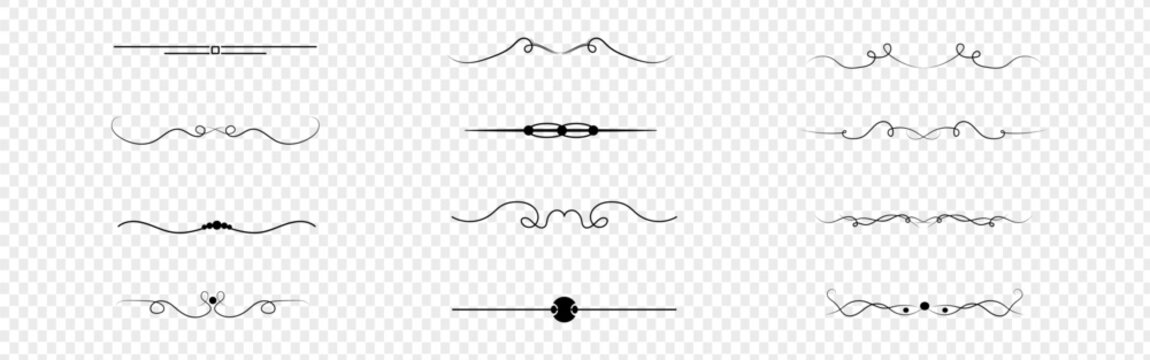 Text dividers set. Delimiters set. Decoration line
