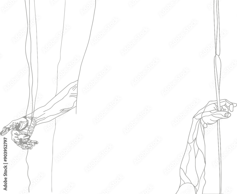 Aufkleber an illustration of a man swinging on a swing. continuous line drawing style isolated on white backgr