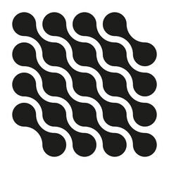 Geometric wave pattern. Black seamless design. Minimal vector illustration. Bold monochrome layout.