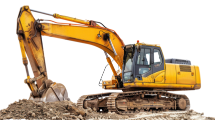 Excavator on transparent background