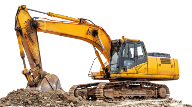 Excavator on transparent background