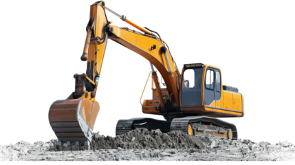 Excavator on transparent background