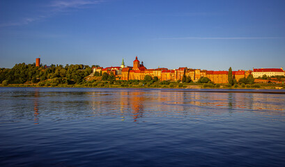 Aerial view of old town Grudziadz. Poland