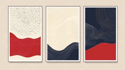 Sepia colors geometric shapes abstract art painting in minimalist style