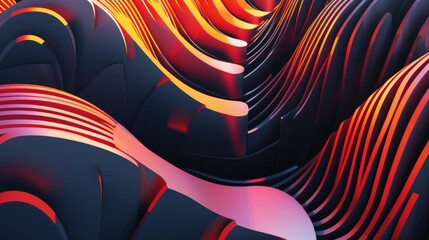 Abstract 3D shapes with shadows and highlights creating a sense of depth.