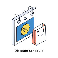 Discount Schedule Isometric style icon. Symbol on White background EPS 10 File 