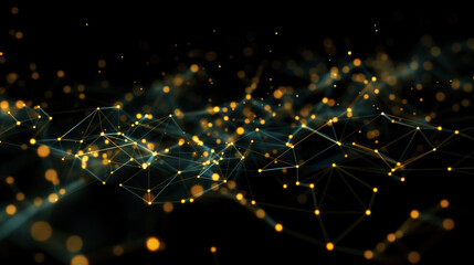 Fototapeta premium Abstract futuristic background with glowing dots and lines