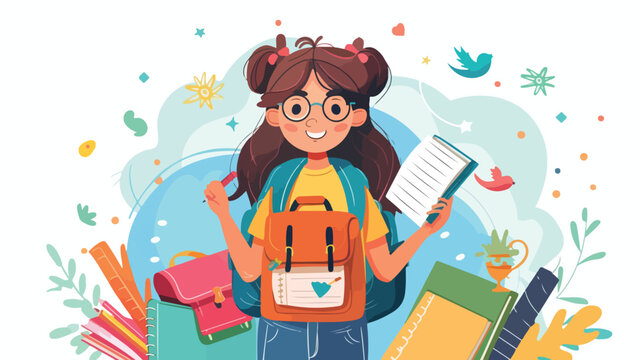 Welcome Back to School Cute Educational Poster for Students