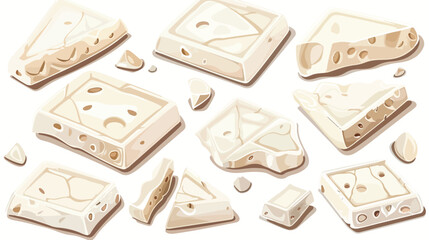 White Chocolate Icon Stickers with Porous Pieces Design