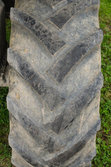 Detail of the wheels of a dumper