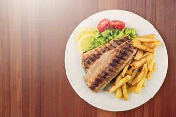 Tasty fresh food grilled fish