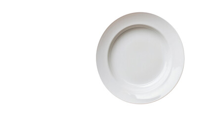 White plate empty on transparent background
