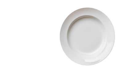 White plate empty on transparent background