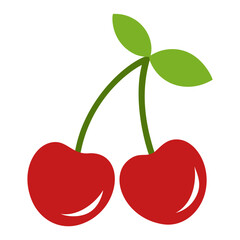 cherry colorful fruit. Modern abstract flat style. Natural tropical fruit. Vector illustration