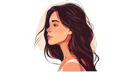 Young Woman Avatar Concept with Inscription on Face