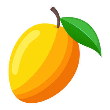 recommend clip art: mango colorful fruit. Modern abstract flat style. Natural tropical fruit. Vector illustration