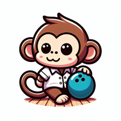 Fototapeta premium cartoon monkey with shirt