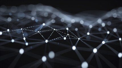 Obraz premium Abstract futuristic background with glowing dots and lines