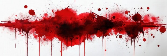 A red paint  splatter  on a white background , Blood drops