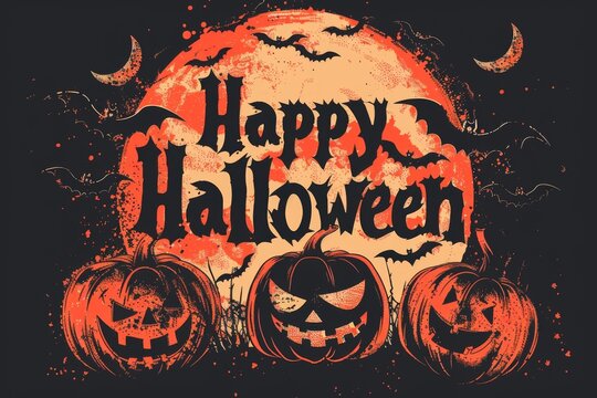 illustration of a Halloween design card