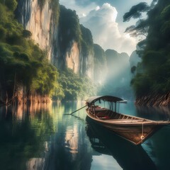 Fototapeta premium boat on the lake