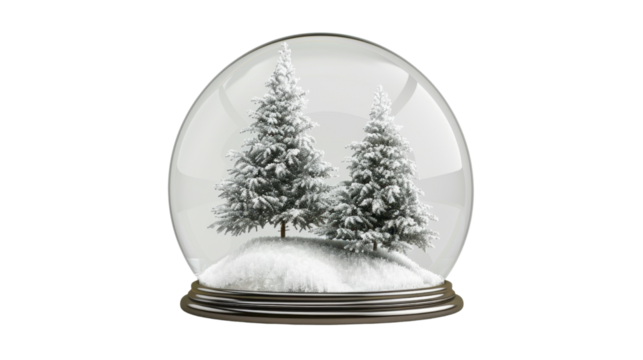 Snow globe on transparent background