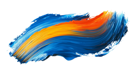 paint brush stroke isolated on transparent background, brush stroke cut out