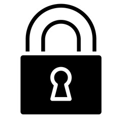 Padlock icon, security icon. 