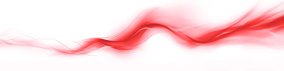Abstract asymmetrical glowing translucent red wave