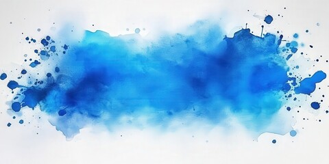 Obraz premium Abstract blue watercolor background with a splash of paint, Artistic, blue paint brush strokes watercolor wave. banner