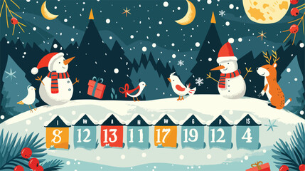 Festive Christmas Advent Calendar Countdown Design