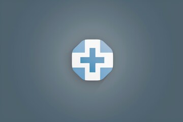 Obraz premium Medical cross icon in a gradient background featuring a white and blue cross symbolizing healthcare medical services emergency assistance and hospital facilities.