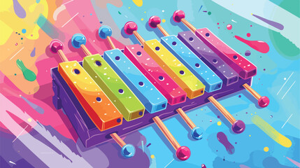 Professional Xylophone with Sticks Musical Instrument Concept