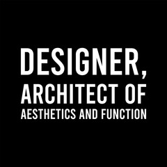 Simple Typography Designer Architect Of Aesthetics And Function With A Black Background