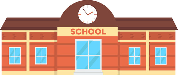 large school building illustration in flat design