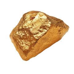 Fototapeta premium A single piece of gold bullion on transparent background