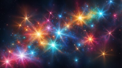 Fototapeta premium colorful star clusters abstract background design backdrop copy space